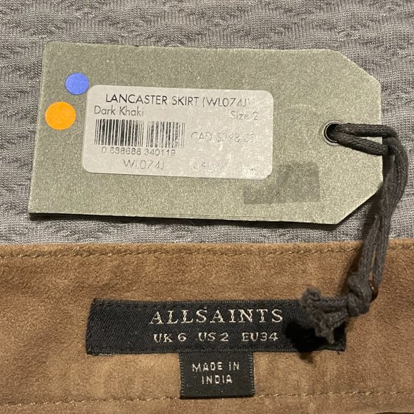 Brand new All Saints Leather Mini Skirt Size 2 - Picture 9 of 11